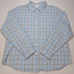 Pendleton long-sleeve cotton flannel light blue plaid Mens Xl
